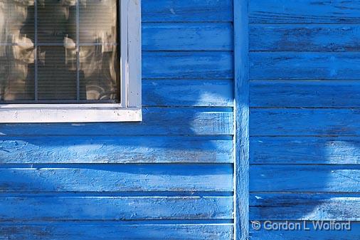 Window In Blue Wall_30542.jpg - Photographed along the Gulf coast near Port Lavaca, Texas, USA.